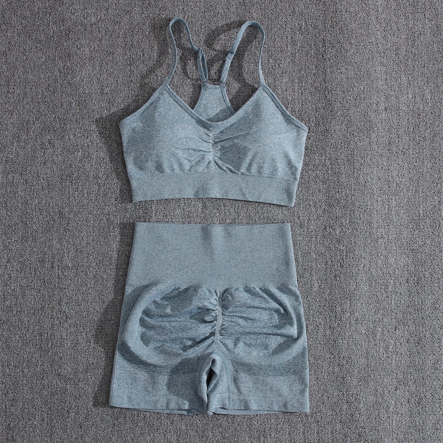 Womens Two Piece Set Peach Shorts Trackuists Gym Yoga Running Halter Fitness Shorts Push Up Bra Top Set The Clothing Company Sydney