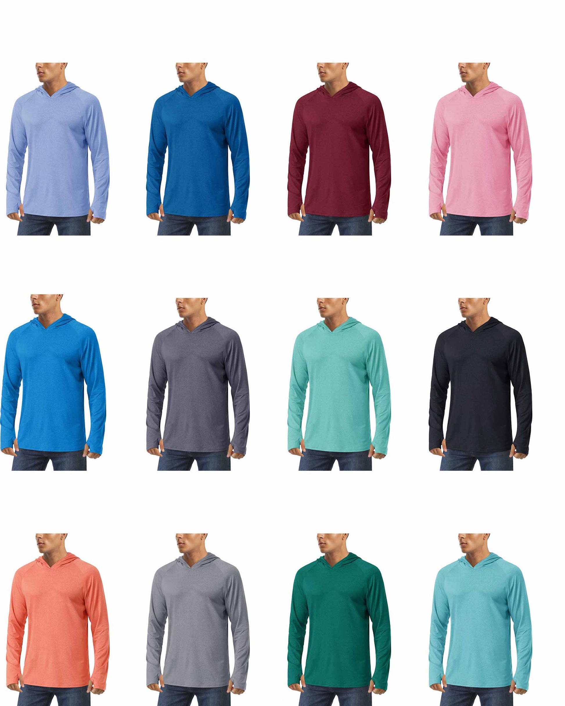 UPF 50+ Sun Protection Hoodie Shirts Men's Long Sleeve T-shirts Lightweight Quick Dry Pullovers Casual Fishing Tee Tops The Clothing Company Sydney