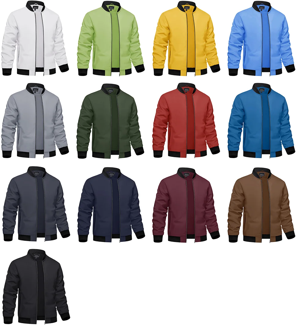 Lightweight Bomber Jackets Men's Waterproof Casual Jacket Outdoor Basketball Coats With Pocket Windbreaker - The Clothing Company Sydney