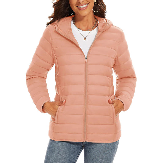 Warm Puffer Jackets Hooded Womens Full Zip Multi-pockets Quilted Jacket Winter Waterproof Camping Down Coat Lightweight Parka The Clothing Company Sydney