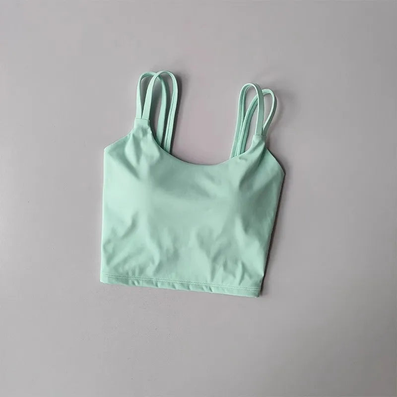 Women's Sports Bras Fitness Top Lingerie, Push Up Fixed Pad Yoga Bra Knotted Back Running Vest Gym Tops The Clothing Company Sydney