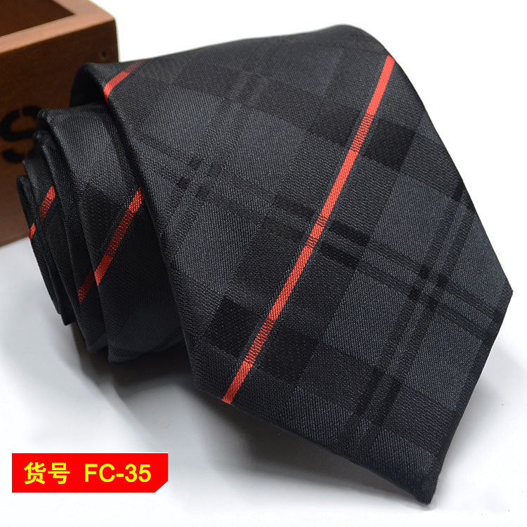 Men's Jacquard Ties – 7-8cm Floral & Solid Neckties The Clothing Company Sydney