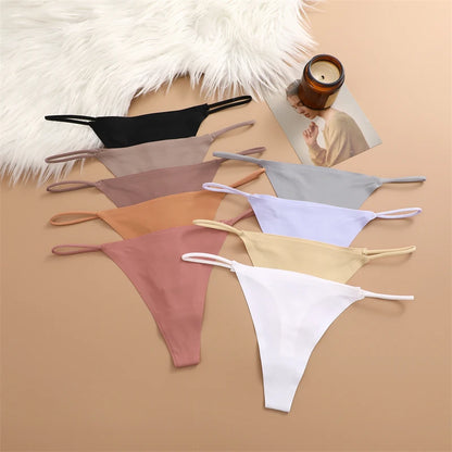 3 Pack Women Seamless Thongs Low Waist Bikini Panties Female Underpants T-back Underwear - The Clothing Company Sydney