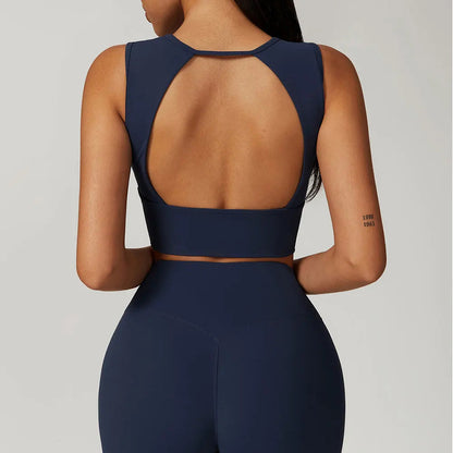 Women's Sports Bras Fitness Vest High Strength Sports Top Backless Yoga Bra Running Fitness Breathable Shockproof Yoga Bra The Clothing Company Sydney