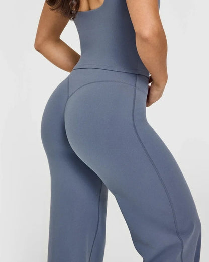 Straight Leg Bottoms Women's Mid-Waist Yoga Pants GYM Leggings Pilates Running Sports Trousers The Clothing Company Sydney