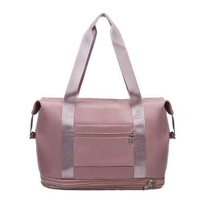 Travel Bag Women Shoulder Bag Casual Handbag Double Zipper Expansion Bag Large Bag Fashion Luggage Bag - The Clothing Company Sydney