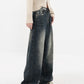 Women's Streetwear Retro High Waist Jeans Loose Wide Leg Denim Trousers Y2K Baggy Pants