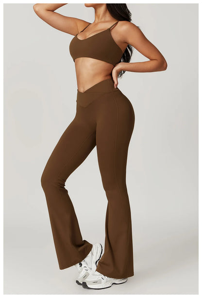 Women's Yoga Gym Activewear 2 Piece Set Sport Suit Workout Short Sleeve Crop Top High Waist Leggings Short Fitness Sports Wear - The Clothing Company Sydney