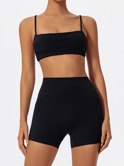 Women Two Piece Gym Workout Bra Yoga Set Shorts Fitness Wear Quick-Dry Sports Bra Flared Pants Suits - The Clothing Company Sydney