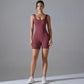 One Piece V Back Sports Jumpsuit Gym Romper Sleeveless Sportswear Bodysuit Women's Casual One-Piece Suit Yoga Clothing Set The Clothing Company Sydney