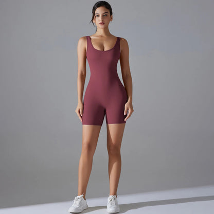 One Piece V Back Sports Jumpsuit Gym Romper Sleeveless Sportswear Bodysuit Women's Casual One-Piece Suit Yoga Clothing Set The Clothing Company Sydney