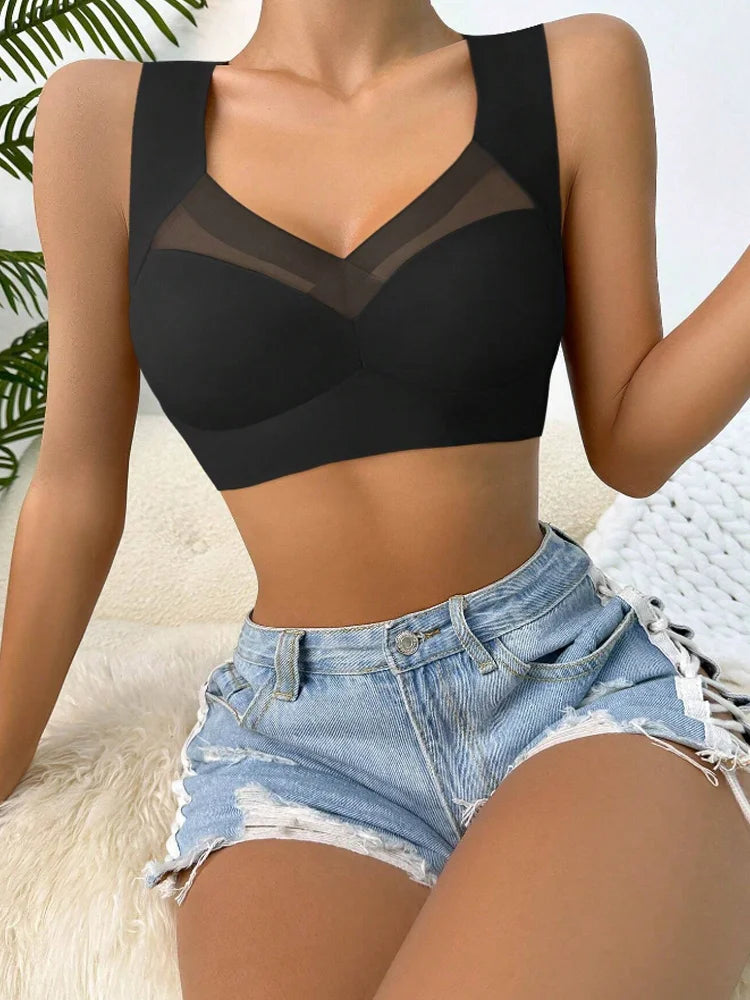 2 Pack Women's Lace Plus Size Seamless Bra Bralette Backless Brassiere Vest Female Gather Shock-Proof Wireless Sports Bra The Clothing Company Sydney