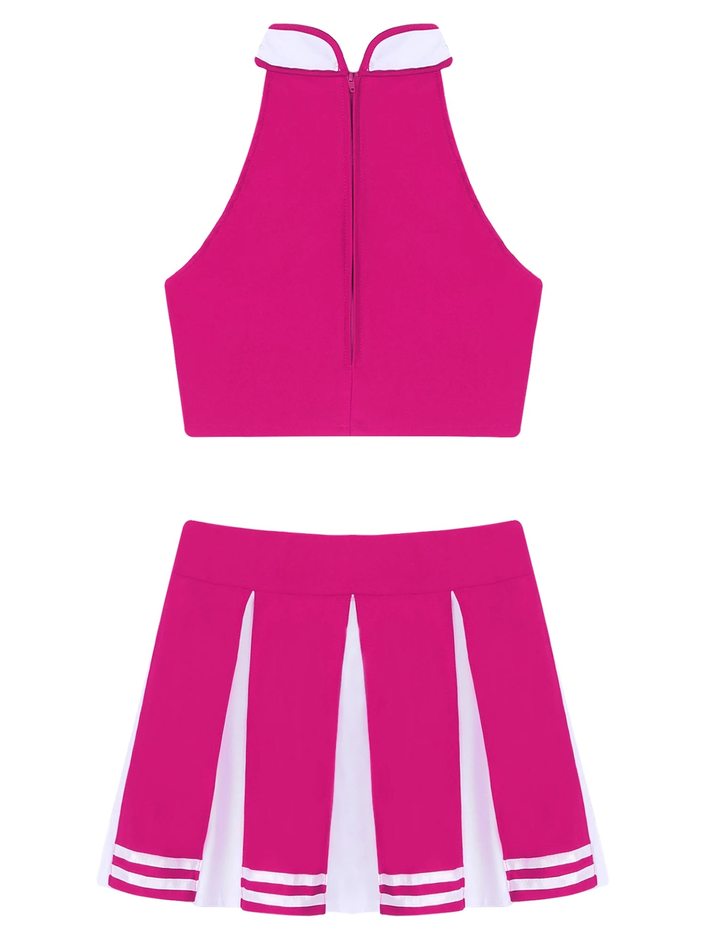 2 Piece Cheerleader Costume Women Adult Cheerleading Uniform Dancing Outfit Sleeveless Crop Top with Mini Pleated Skirt The Clothing Company Sydney