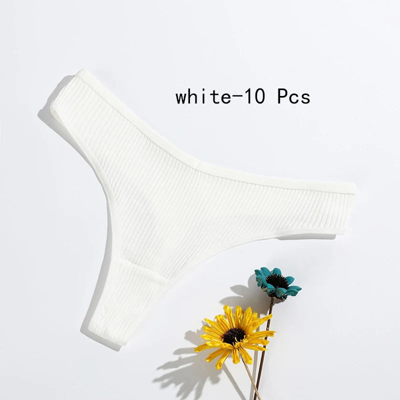 10 Piece Women's Panties Cotton Striped Underwear Sports Thongs Lingerie Soft Comfortable G-Strings Hot T-Backs The Clothing Company Sydney