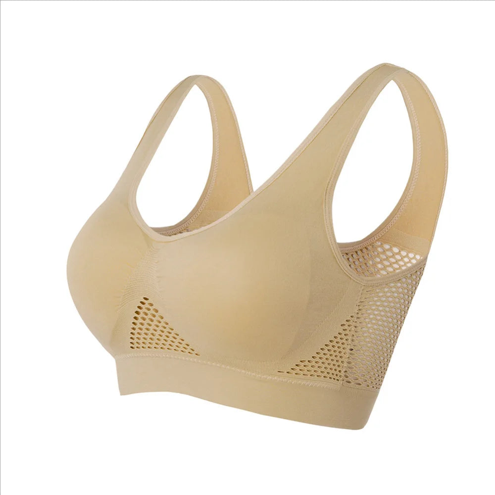 Seamless Mesh Women Sports Bras Fitness Gym Running Underwear Shockproof Bra Wireless Plus Size Crop Top Breathable Yoga Bra The Clothing Company Sydney