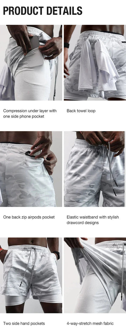 Men’s Multi-Pocket Workout Shorts – Lined Fitness, Running & Beachwear Shorts The Clothing Company Sydney