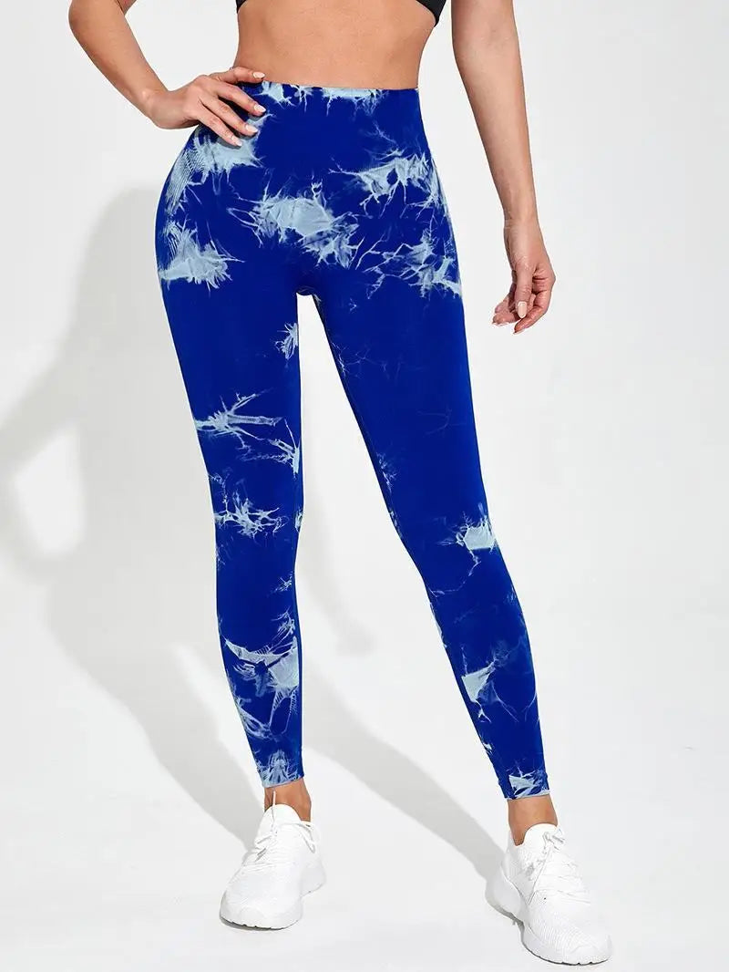 Hip Lifting Seamless Fitness Gym Leggings Tie-Dye Yoga Pants Women's Exercise Tights High Waist Workout Pants The Clothing Company Sydney