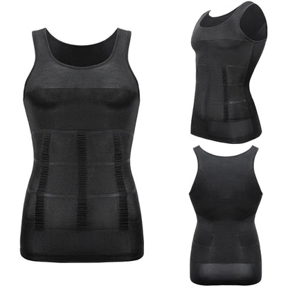 Men's Body Shaper Vest Shirt Abs Gym Workout Compression Tank Top Sleeveless Shapewear - The Clothing Company Sydney