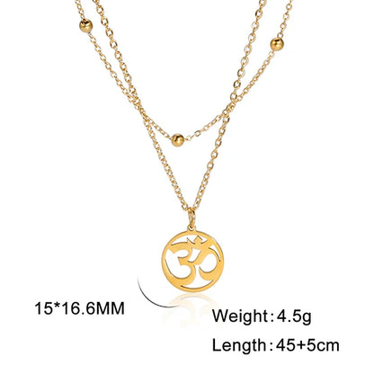 Hindu Yoga Om Aum Necklace For Men Women Amulet Stainless Steel Jewellery Shiva Accessories - The Clothing Company Sydney
