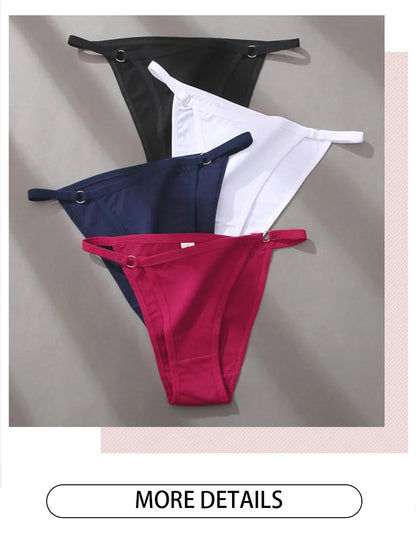 3 Pack Women's Cotton Panties Low Waist Bikini Briefs Ladies Underwear Soft Solid Underpants Lingerie The Clothing Company Sydney