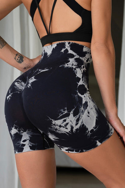 Tie Dye Yoga Shorts Marble Gym Shorts Women Push Up Sports Shorts Fitness Tights Breathable High Waist Booty Shorts The Clothing Company Sydney