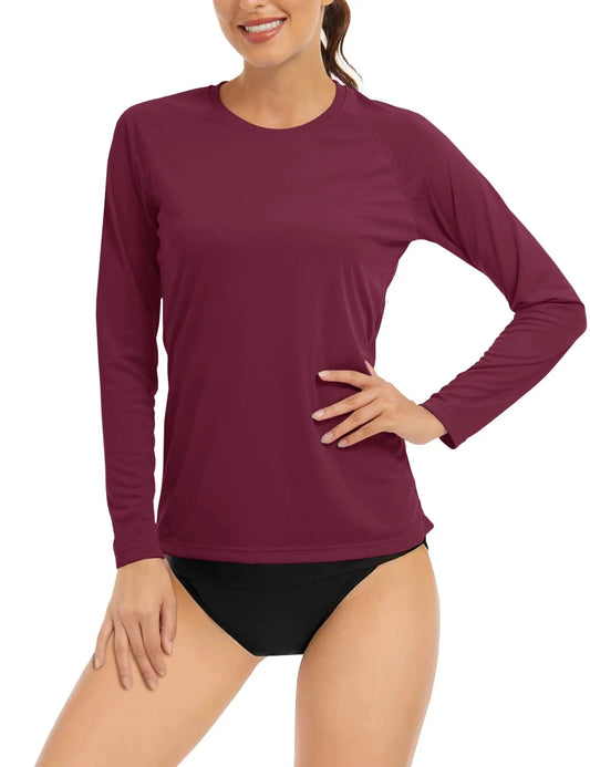 UPF 50+ Sun/Skin Protection Quick Dry T-Shirts Womens Long Sleeve Outdoor Performance Tee Shirts Summer Casual Tops The Clothing Company Sydney