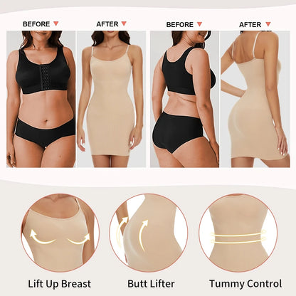 Seamless Shapewear Control Slips for Under Dresses Women Body Shaper Cami Slip - The Clothing Company Sydney