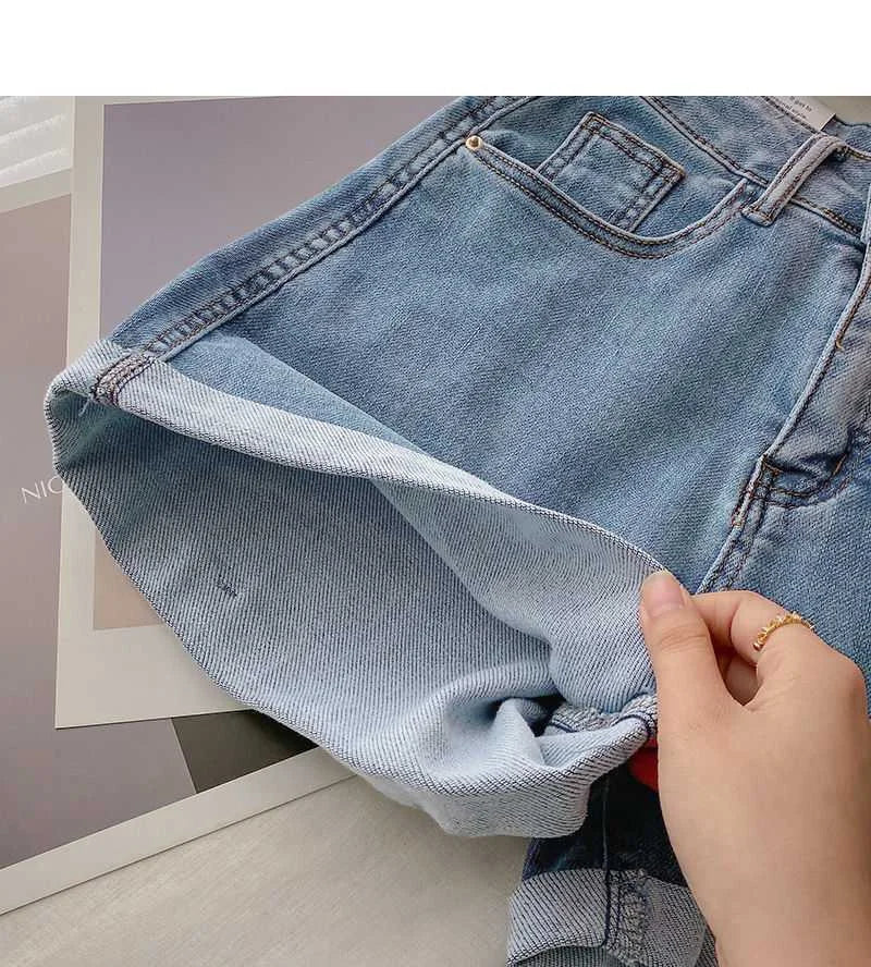 High Waist Plus-size Women Jeans Student Casual Versatile Trendy A- line Hot Pants Cotton Jeans Shorts The Clothing Company Sydney