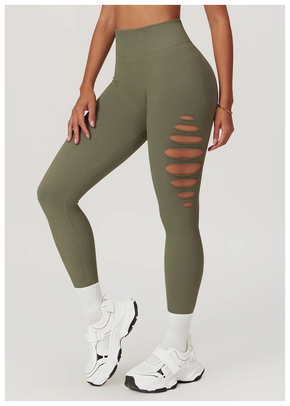 Seamless High-Waist Yoga Leggings – Hollow-Out Push-Up Workout Tights for Women - The Clothing Company Sydney