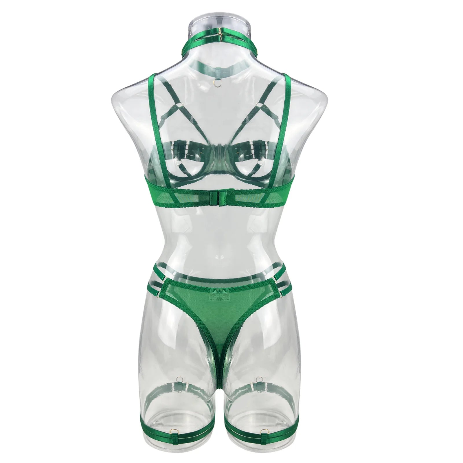 5-Piece Costume Hollow Underwear Sensual Open Bra Outfits Lingerie Set - The Clothing Company Sydney