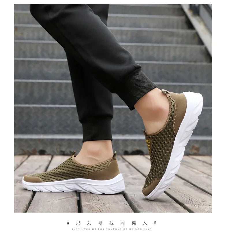 Lightweight Casual Breathable Slip on Male Casual Sneakers Anti-slip Men's Flats Outdoor Walking Shoes - The Clothing Company Sydney