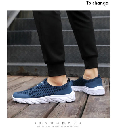 Lightweight Casual Breathable Slip on Male Casual Sneakers Anti-slip Men's Flats Outdoor Walking Shoes - The Clothing Company Sydney