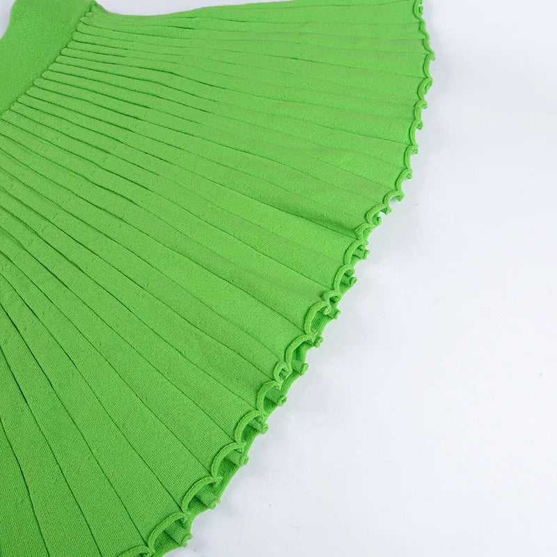 Elegant Knitted Dress Pleated Matching Outfits for Women Winter Mini Skirts 2 Piece Sets - The Clothing Company Sydney
