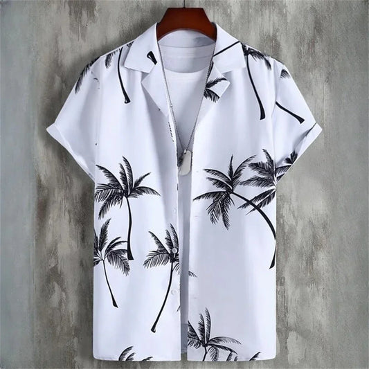 Short-sleeved shirt Floral Print Summer Beach casual men's Shirt - The Clothing Company Sydney