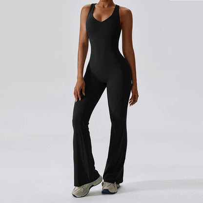 Open Back V Jumpsuit Gym Set Training Yoga Suit Sportswear Women Sports Jumpsuit Fitness Rompers Stretch Workout Bodysuits The Clothing Company Sydney