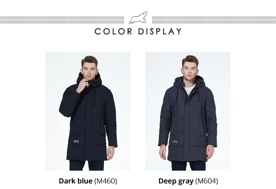 Men's winter jackets for men casual cotton coat mid-length Puffer Parkas - The Clothing Company Sydney