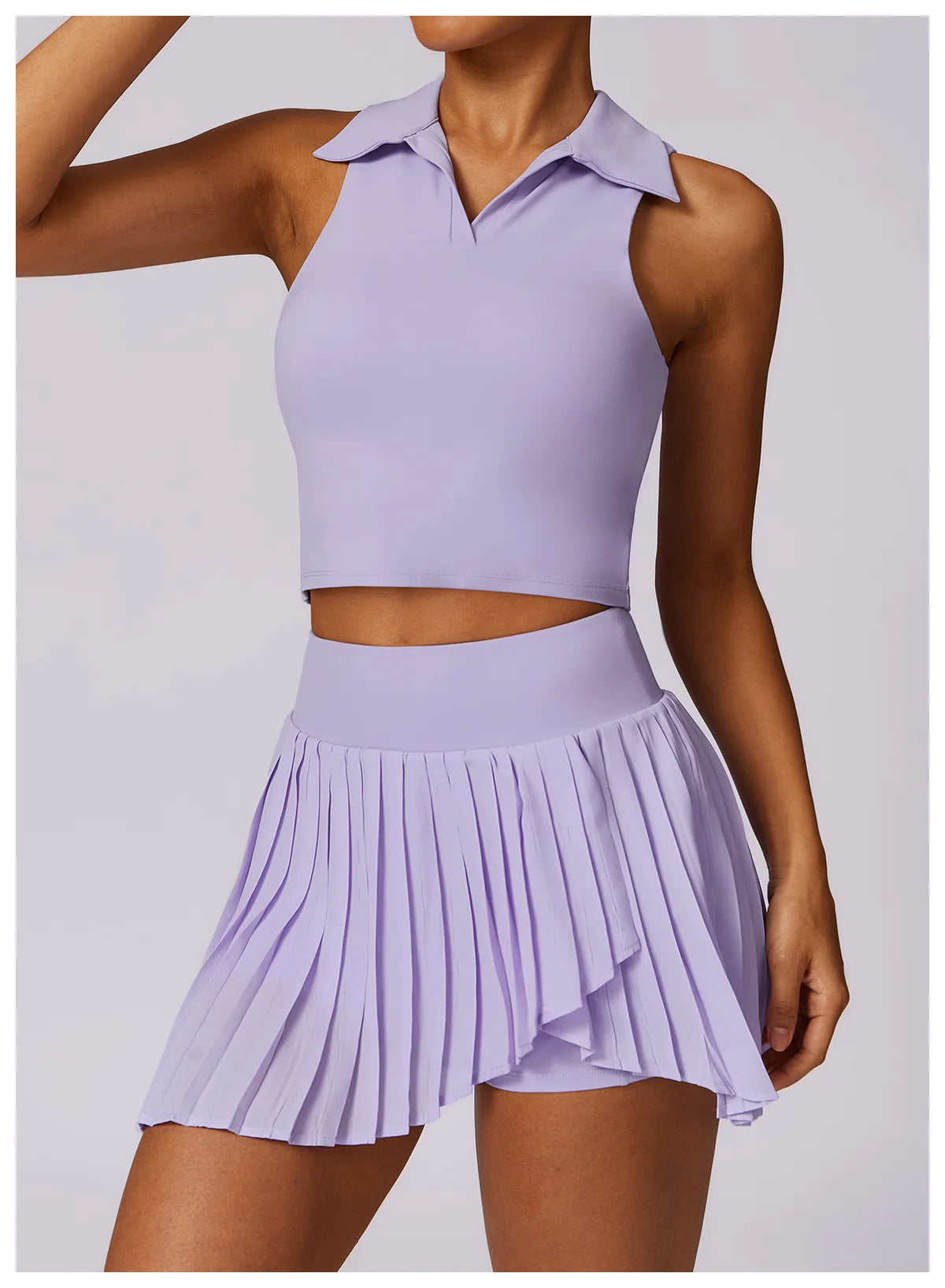 2 Piece Women's Gym Clothes Running Sports Fitness Breathable Yoga Tennis Top and Skirt Set - The Clothing Company Sydney