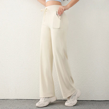 Women's Casual Loose Straight Running Sweatpants Wide Leg Drawstring Design With Side Pockets Leggings Yoga Pants The Clothing Company Sydney