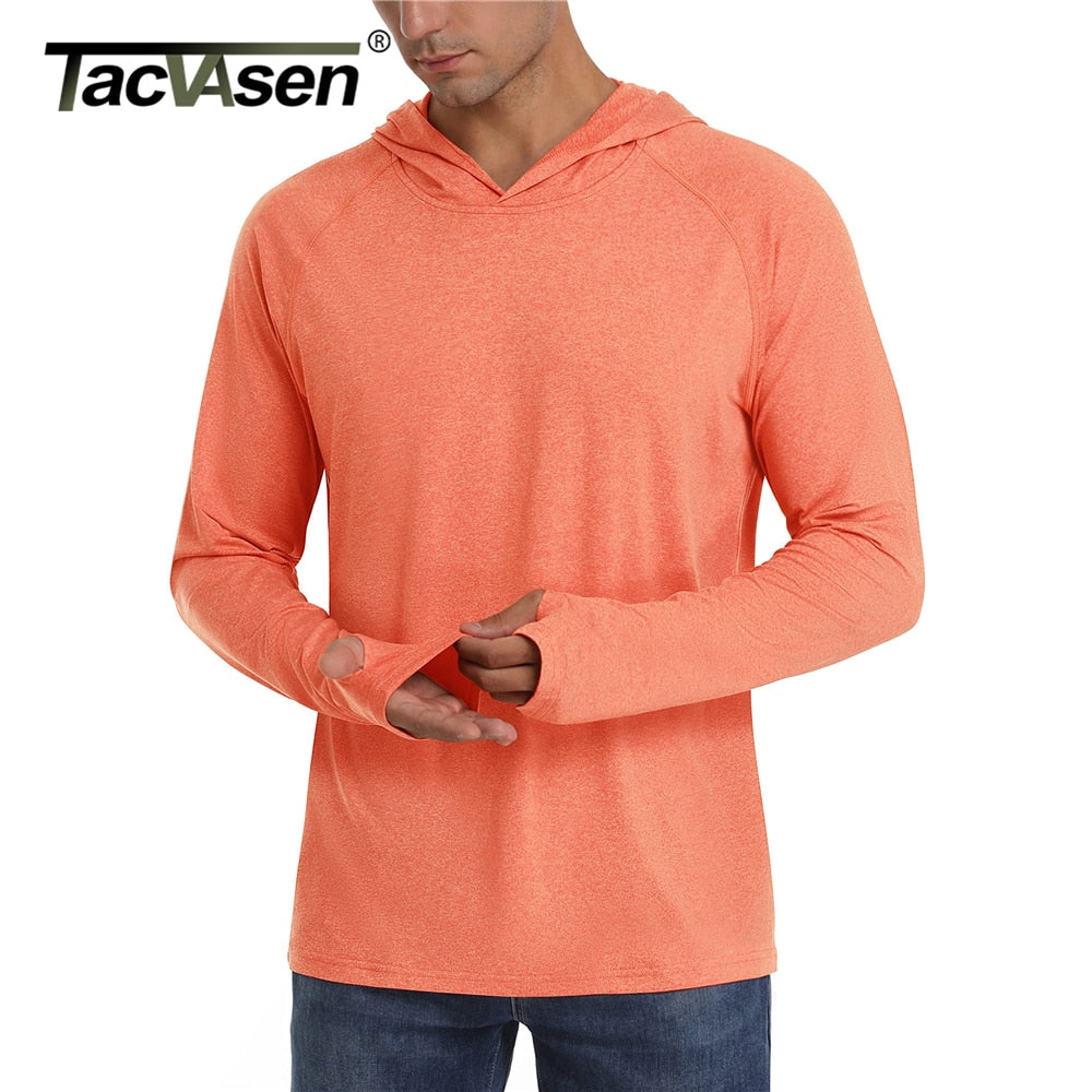 UPF 50+ Sun Protection Hoodie Shirts Men's Long Sleeve T-shirts Lightweight Quick Dry Pullovers Casual Fishing Tee Tops The Clothing Company Sydney