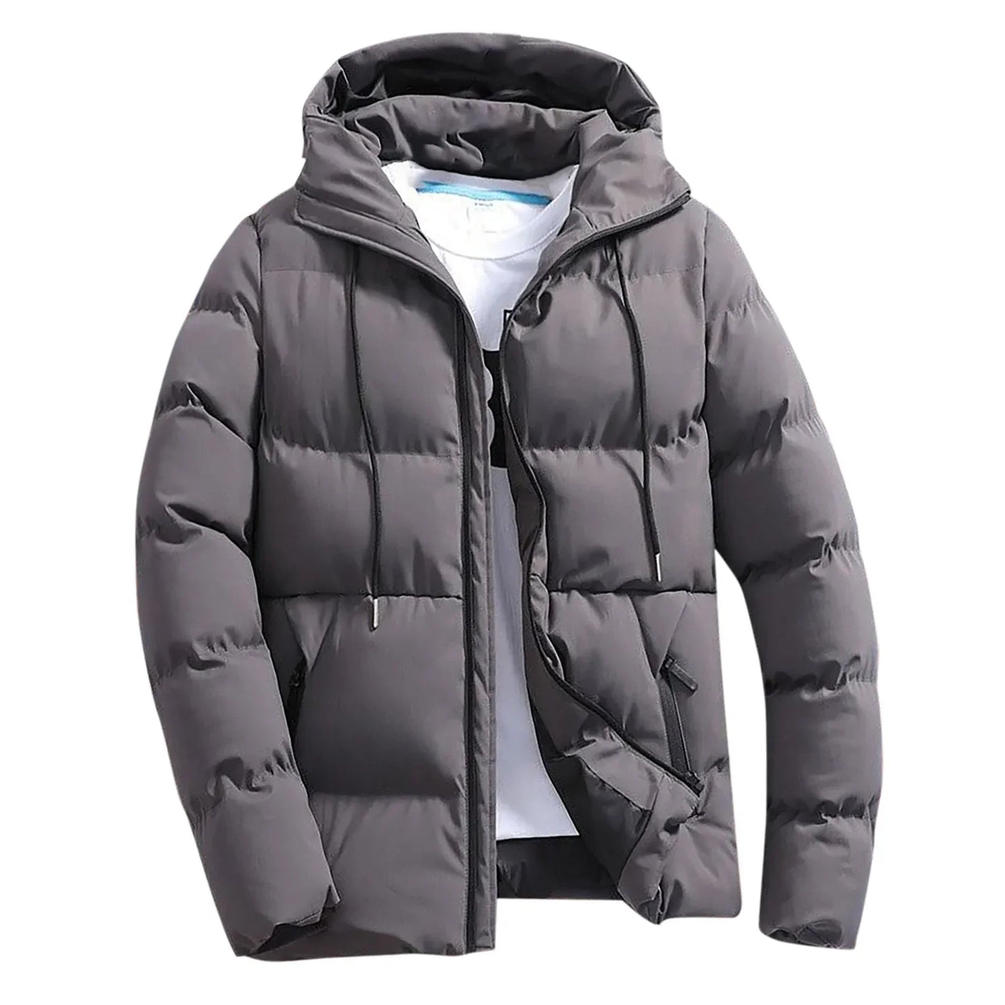Men's Parkas Winter Overcoat Casual Hooded Thick Puffer Jacket Winter Coat Outerwear - The Clothing Company Sydney