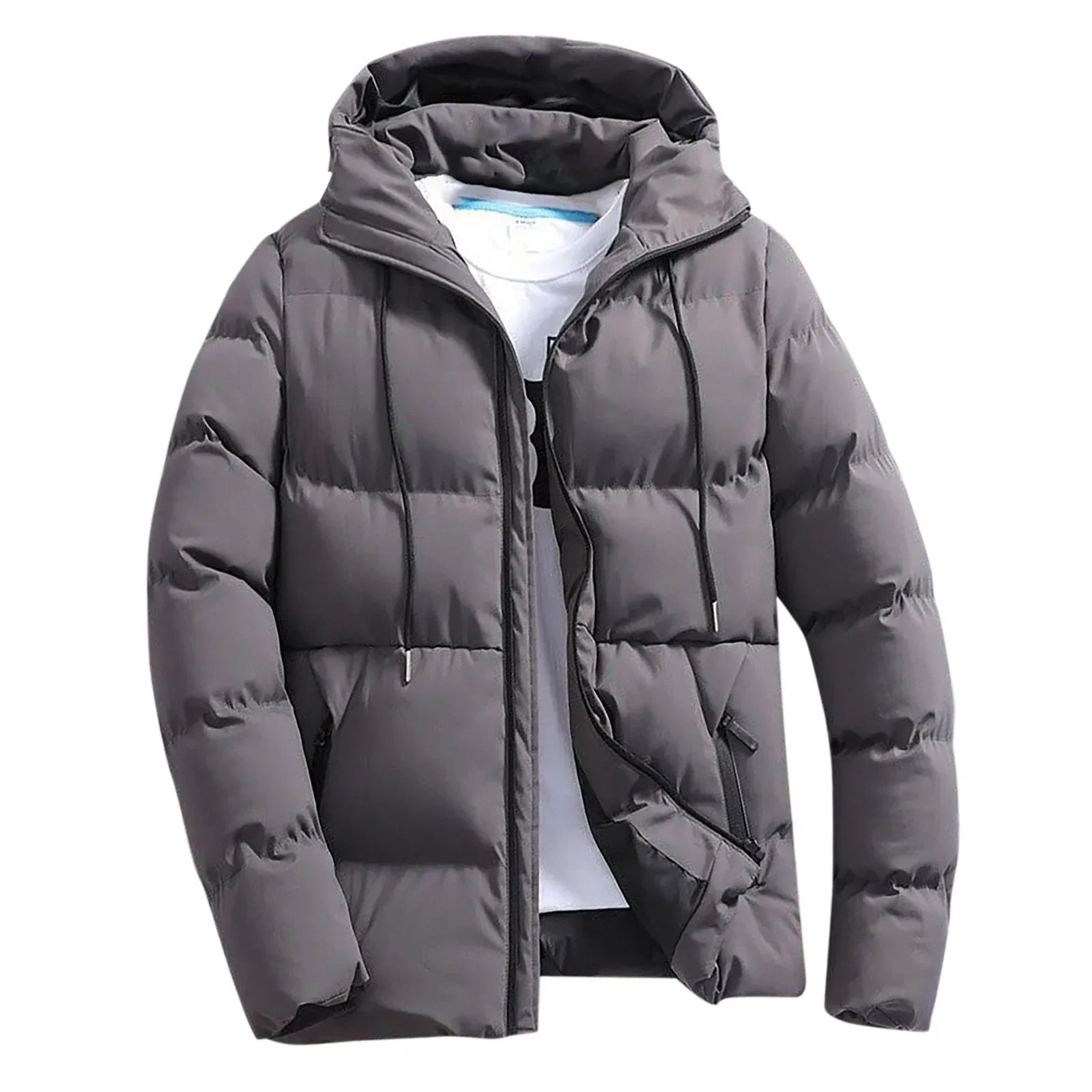 Men's Parkas Winter Overcoat Casual Hooded Thick Puffer Jacket Winter Coat Outerwear - The Clothing Company Sydney