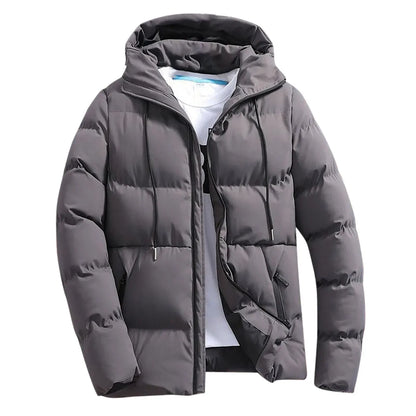 Men's Parkas Winter Overcoat Casual Hooded Thick Puffer Jacket Winter Coat Outerwear - The Clothing Company Sydney