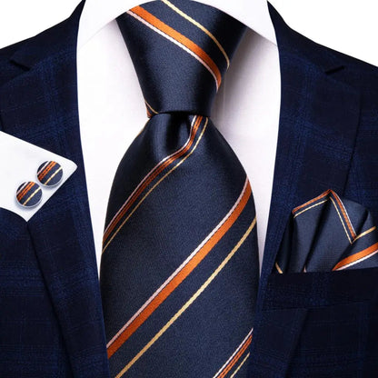 Blue Paisley Silk Tie Set – Necktie, Cufflinks & Hanky for Men The Clothing Company Sydney