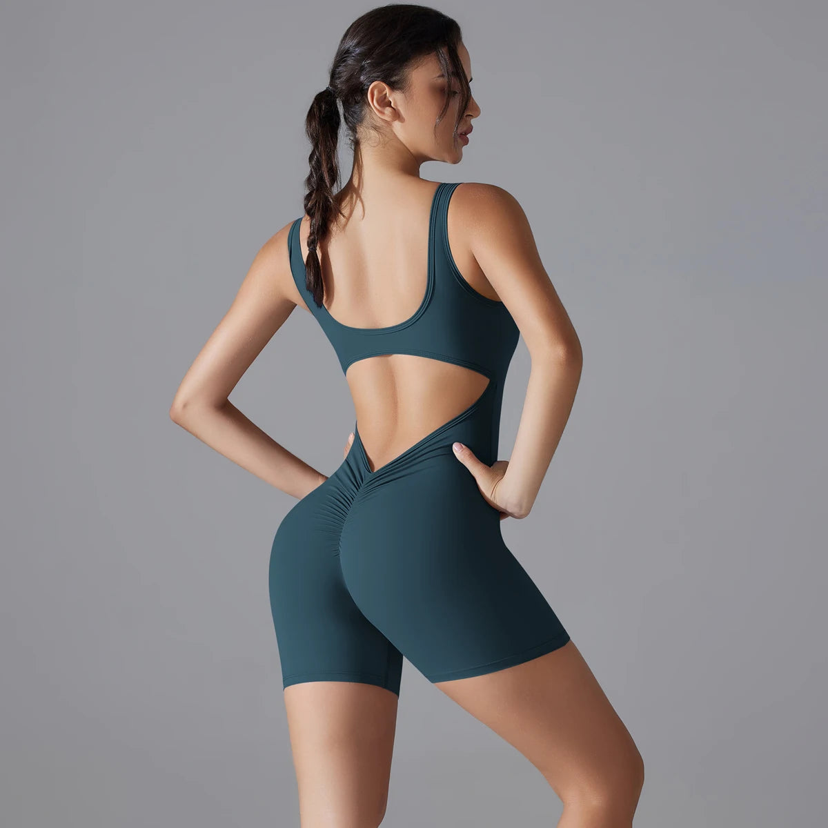 One Piece V Back Sports Jumpsuit Gym Romper Sleeveless Sportswear Bodysuit Women's Casual One-Piece Suit Yoga Clothing Set The Clothing Company Sydney