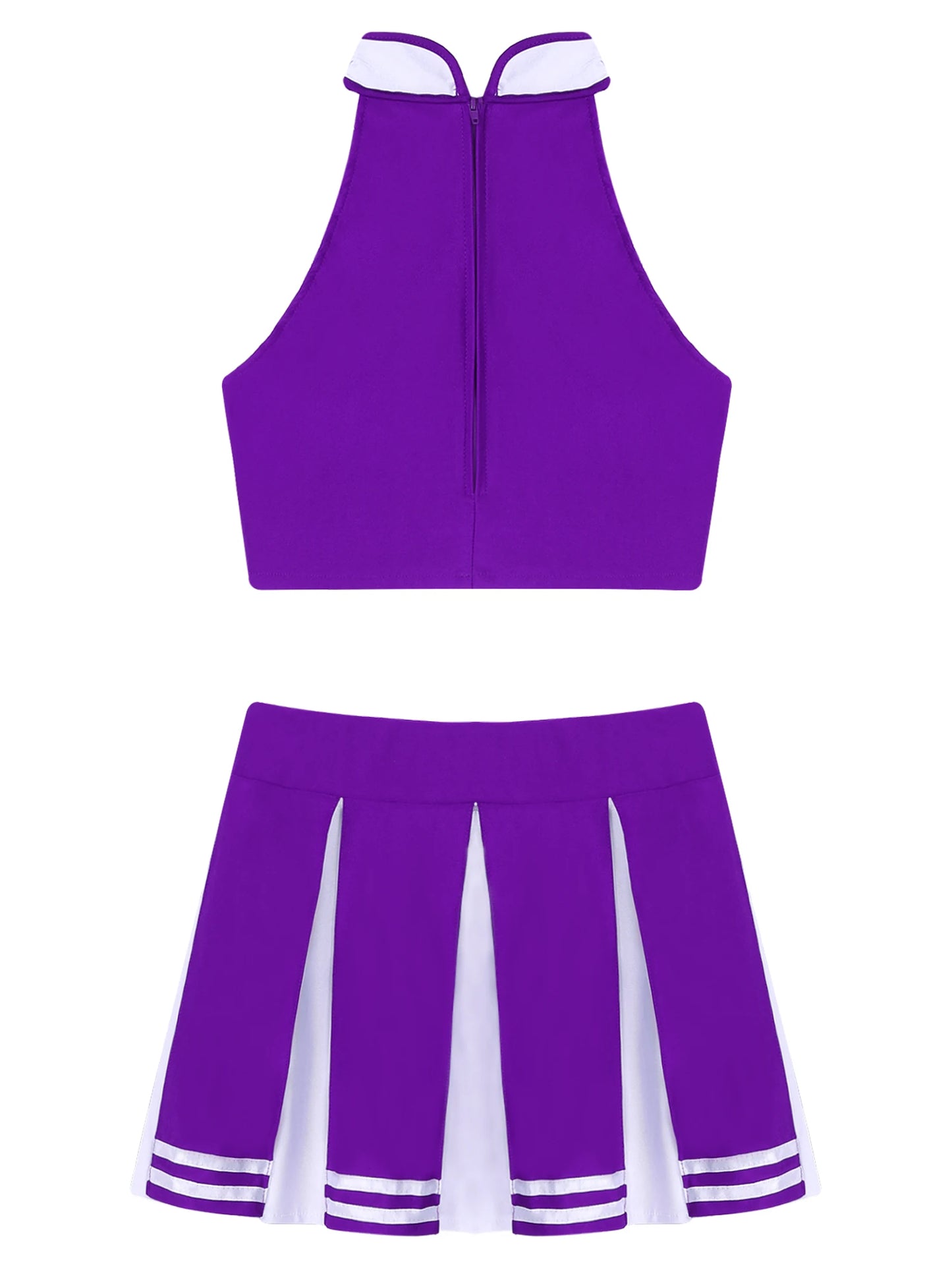 2 Piece Cheerleader Costume Women Adult Cheerleading Uniform Dancing Outfit Sleeveless Crop Top with Mini Pleated Skirt The Clothing Company Sydney