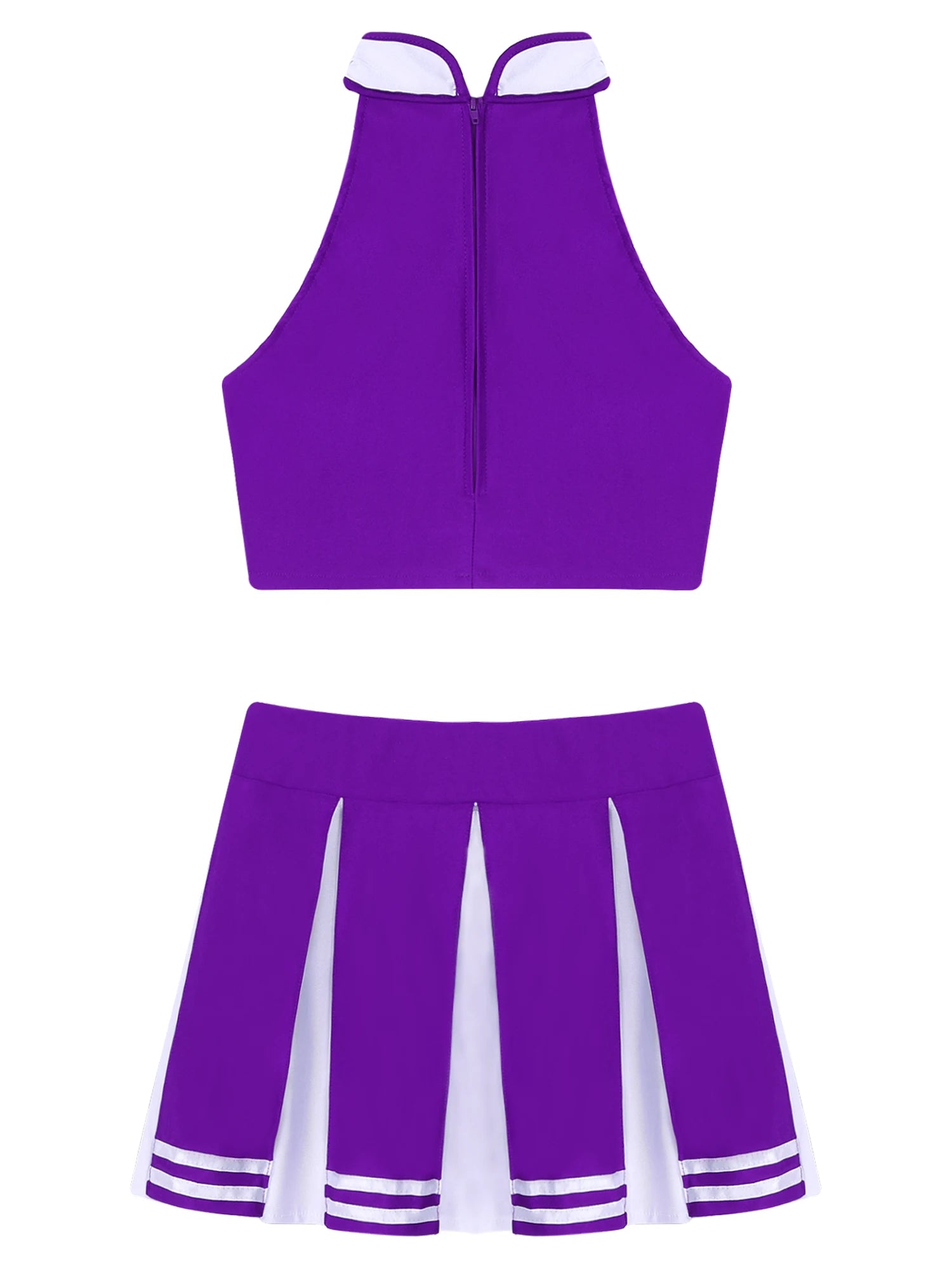 2 Piece Cheerleader Costume Women Adult Cheerleading Uniform Dancing Outfit Sleeveless Crop Top with Mini Pleated Skirt The Clothing Company Sydney