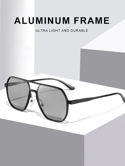 Fashion Aluminum Photochromic Sunglasses Men Women Polarised Sun Glasses Chameleon Anti-glare Driving Sunglasses - The Clothing Company Sydney