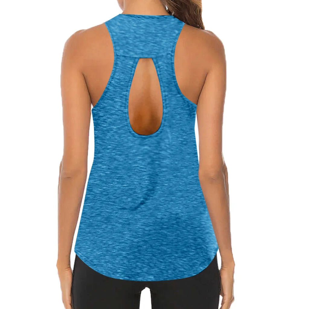 Women's Yoga Tops Loose Thin Sports Vest Breathable Sleeveless T-shirt Gym Fitness Running Shirts Tank Tops - The Clothing Company Sydney