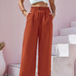 Women's Cotton Linen Loose Wide Leg Pants Summer Female High Elastic Waist Button Casual Streetwear Trousers The Clothing Company Sydney