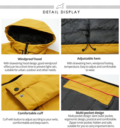 Men's  Lightweight Cotton Jacket Casual Trend Coat Male Windbreaker Coat hooded Jacket - The Clothing Company Sydney